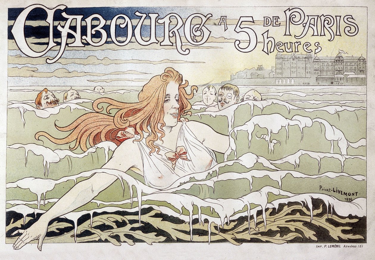 Cabourg at 5 Hours from Paris - Advertising Poster by Henri Henri Antoine Théodore Livemont