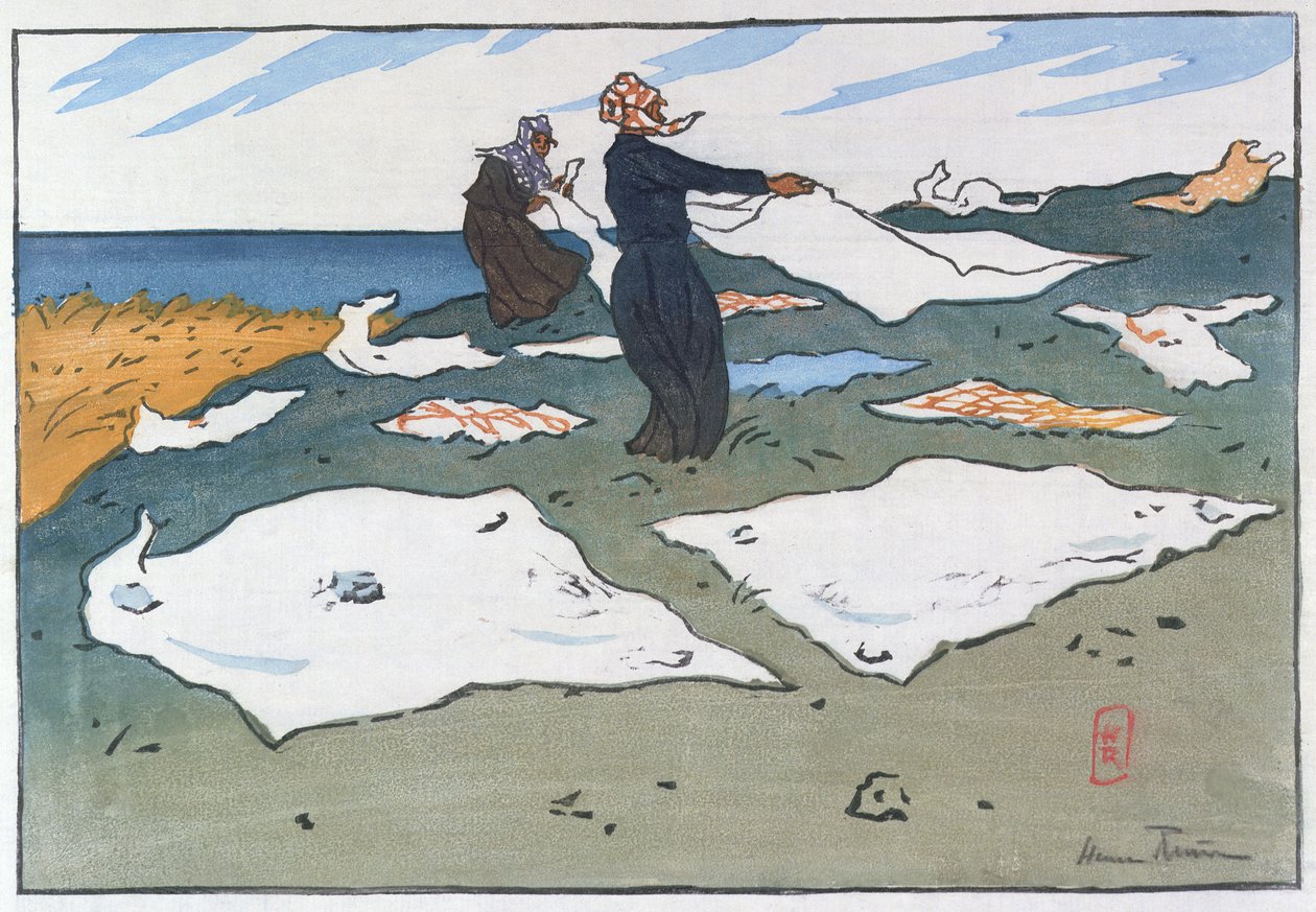 Breton Washerwomen by the Sea by Henri Rivière