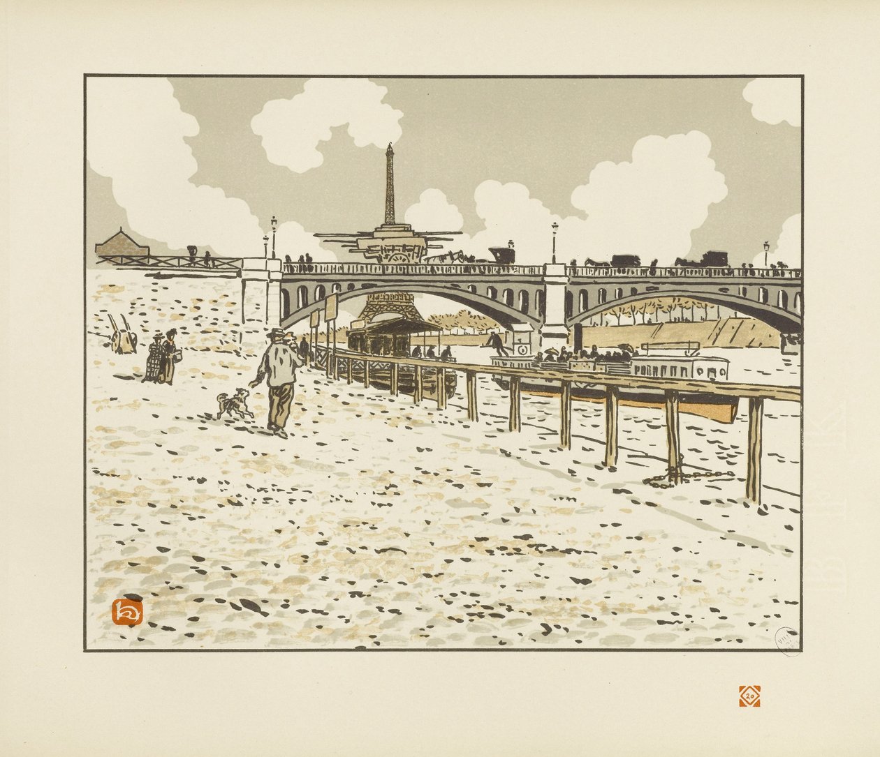 From the Grenelle Bridge [The Thirty-Six Views of the Eiffel Tower] by Henri Rivière