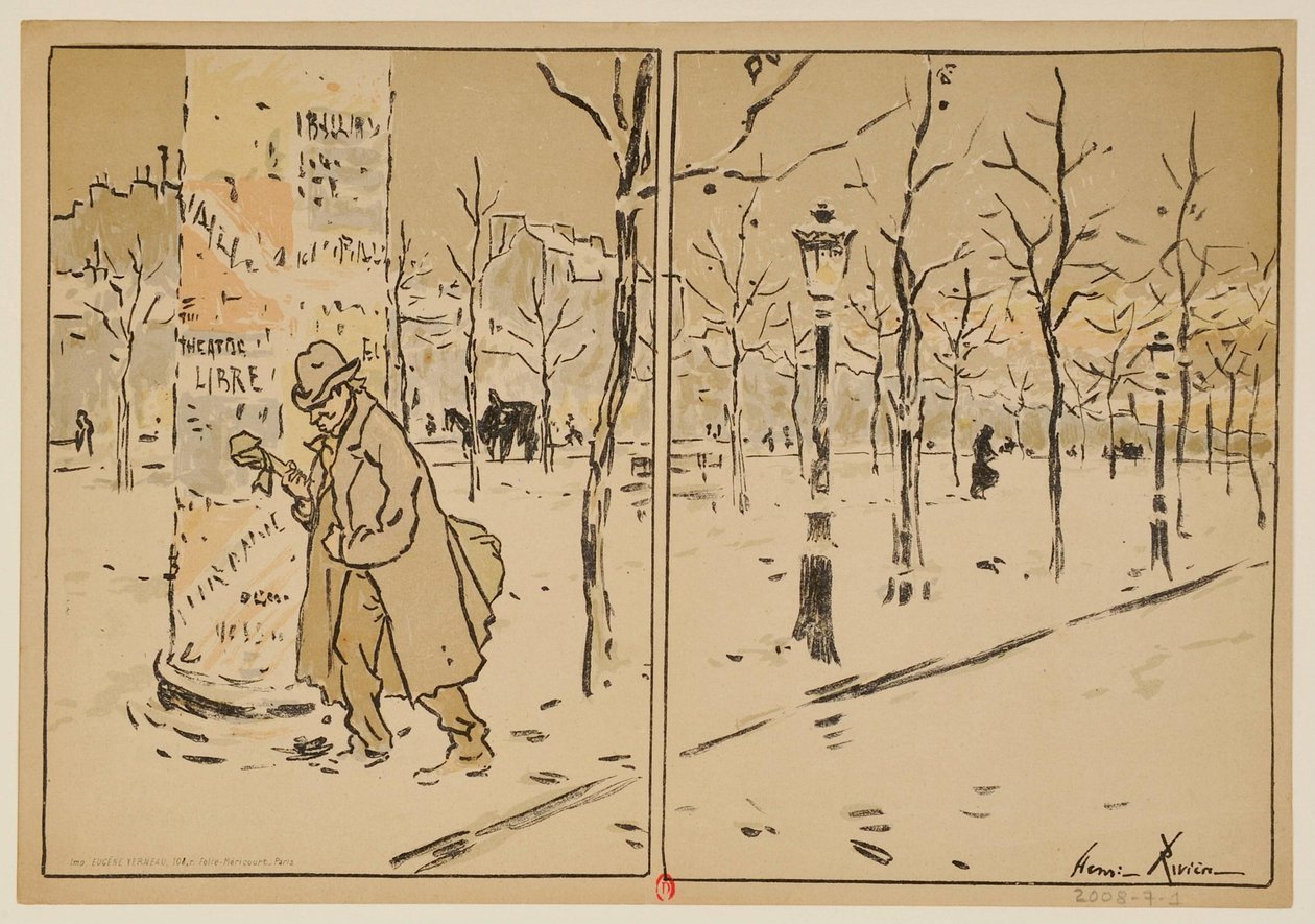 Paris in Winter: Program for the Théâtre Libre, Season 1889-1890 by Henri Rivière