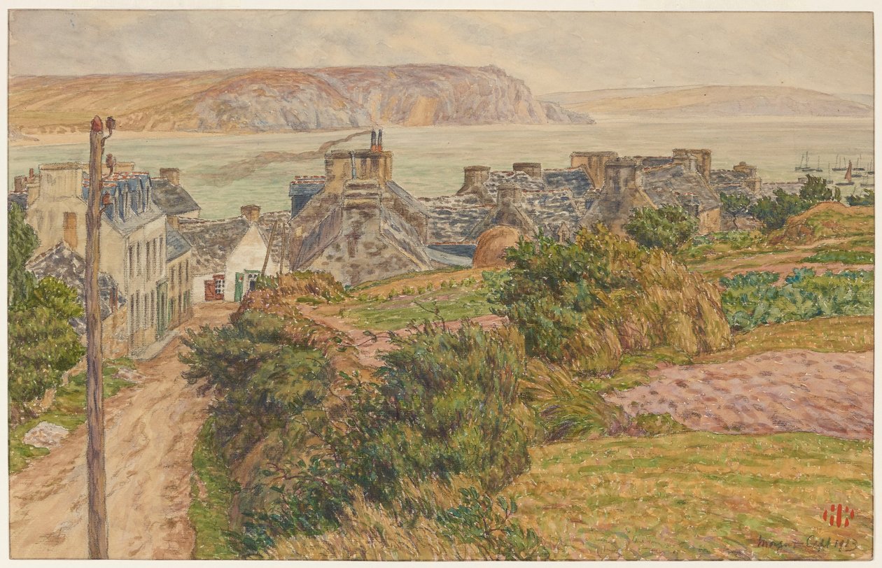 Village and Bay of Morgat by Henri Rivière