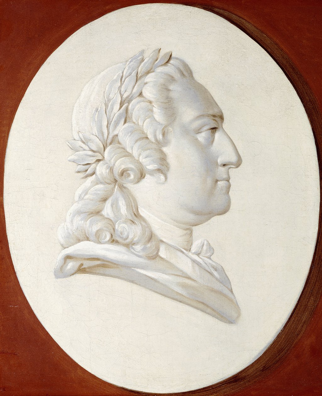 Portrait of King Louis XV, Bust-Length, in a Painted Oval, a Trompe l