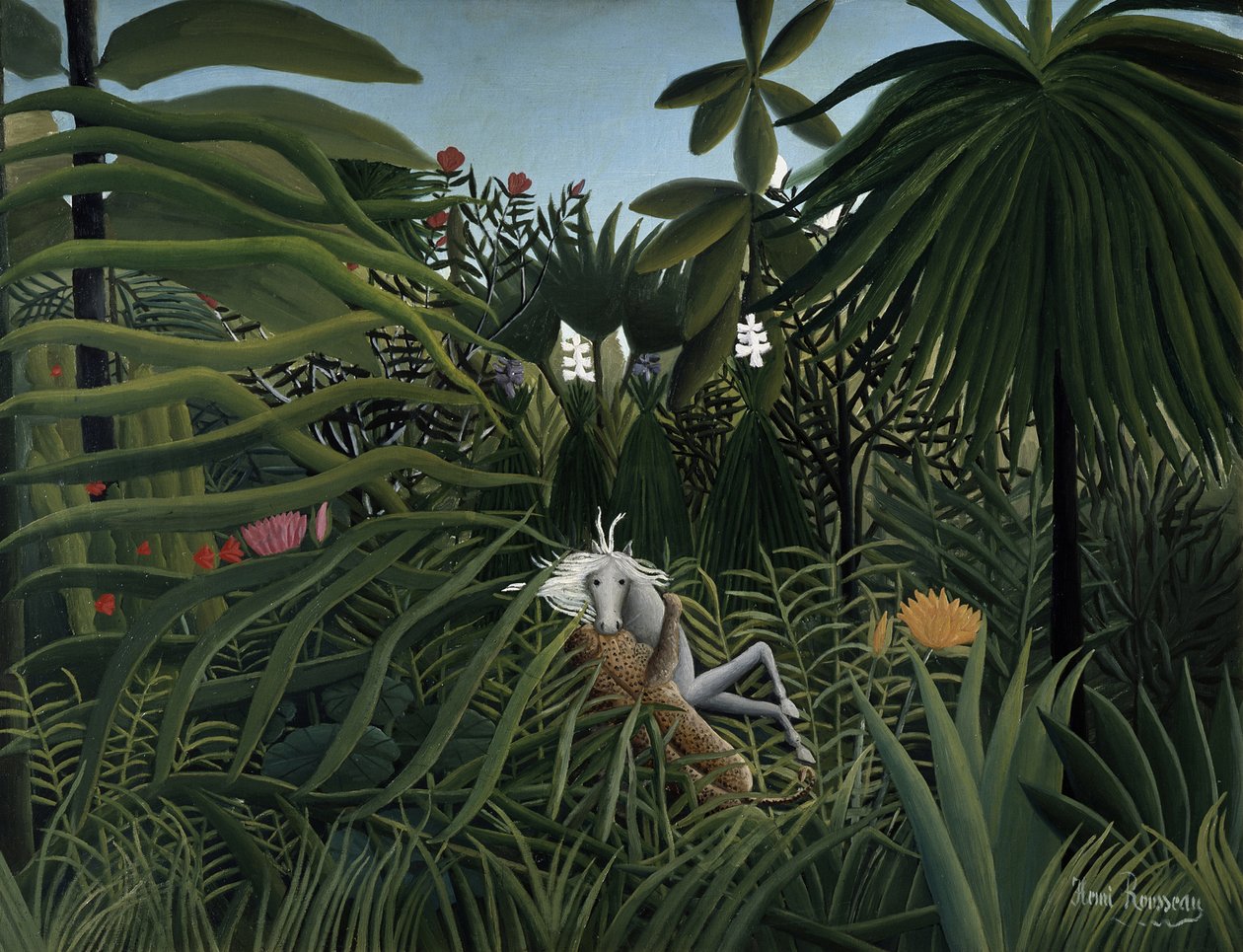 Jaguar Attacking a Horse, 1910 by Henri Rousseau