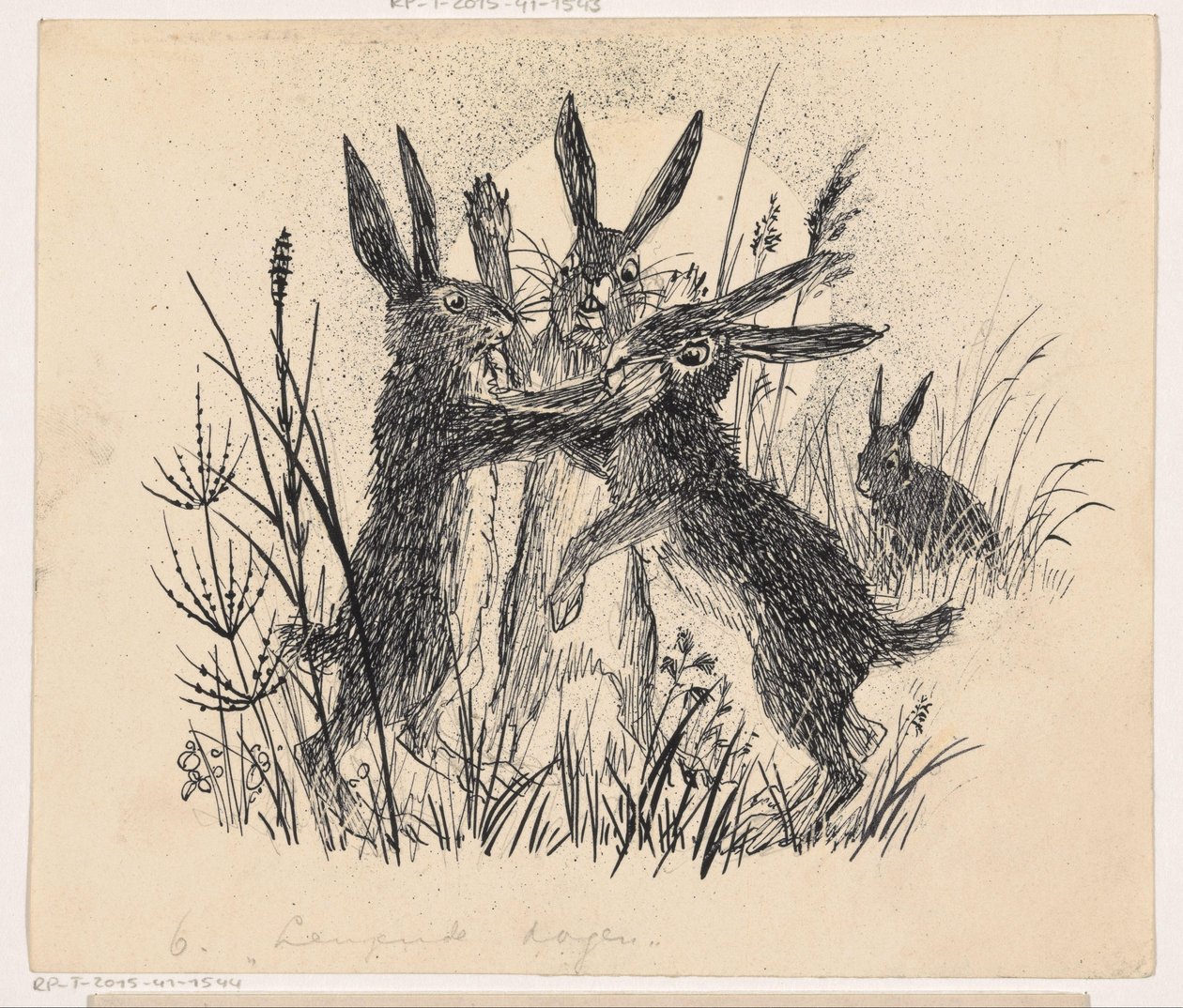 Fighting Hares by Henri Verstijnen