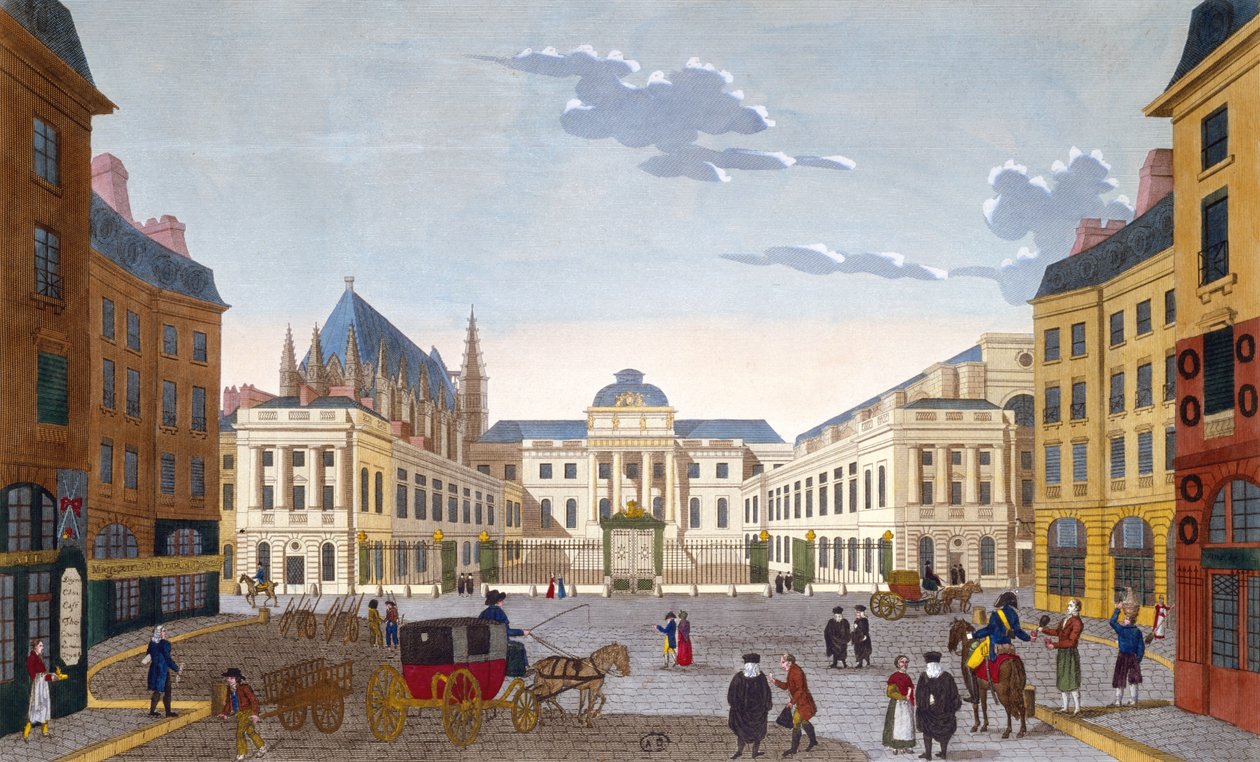 The Palais de Justice, c.1815-20 by Henri after Courvoisier Voisin