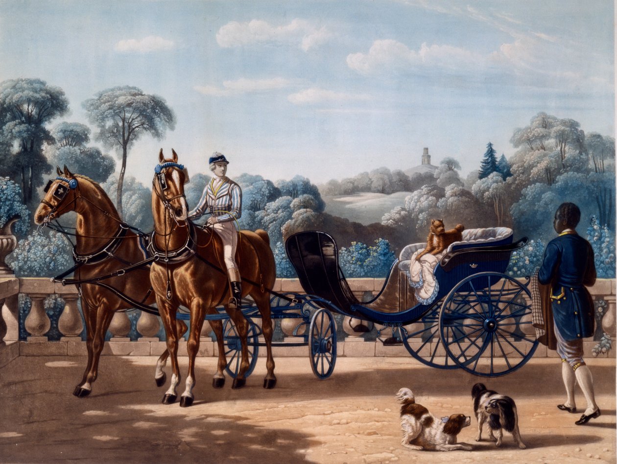 Horse and Carriage, First Half 19th Century by Henri dAinecy Montpezat