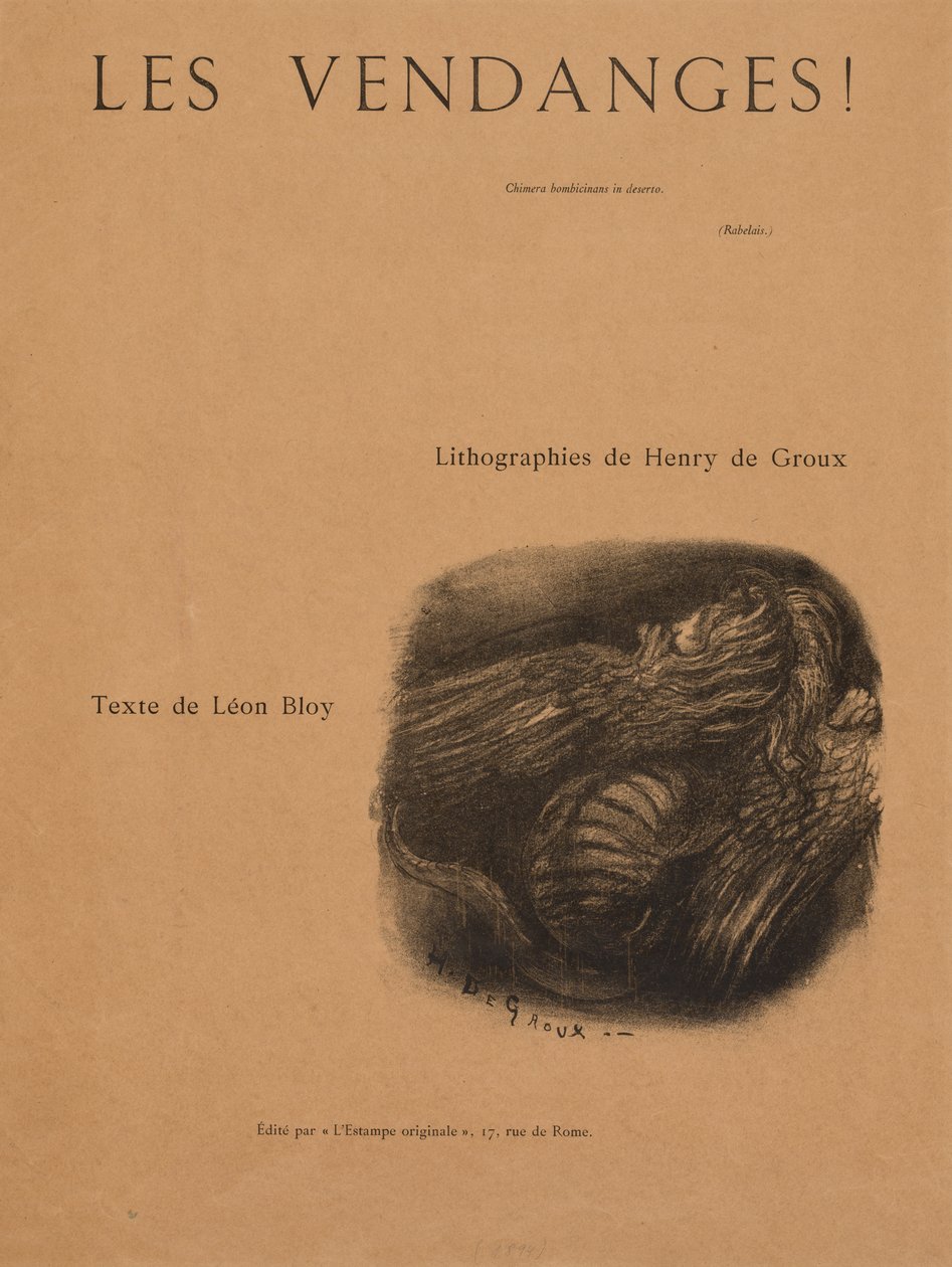 The Vintages!: Title Page, 1894 by Henri de Groux