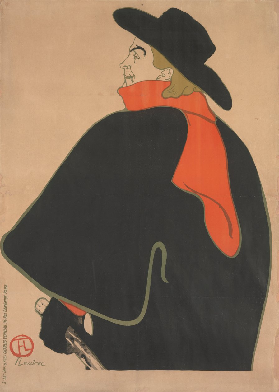Aristide Bruant, in His Cabaret by Henri de Toulouse-Lautrec