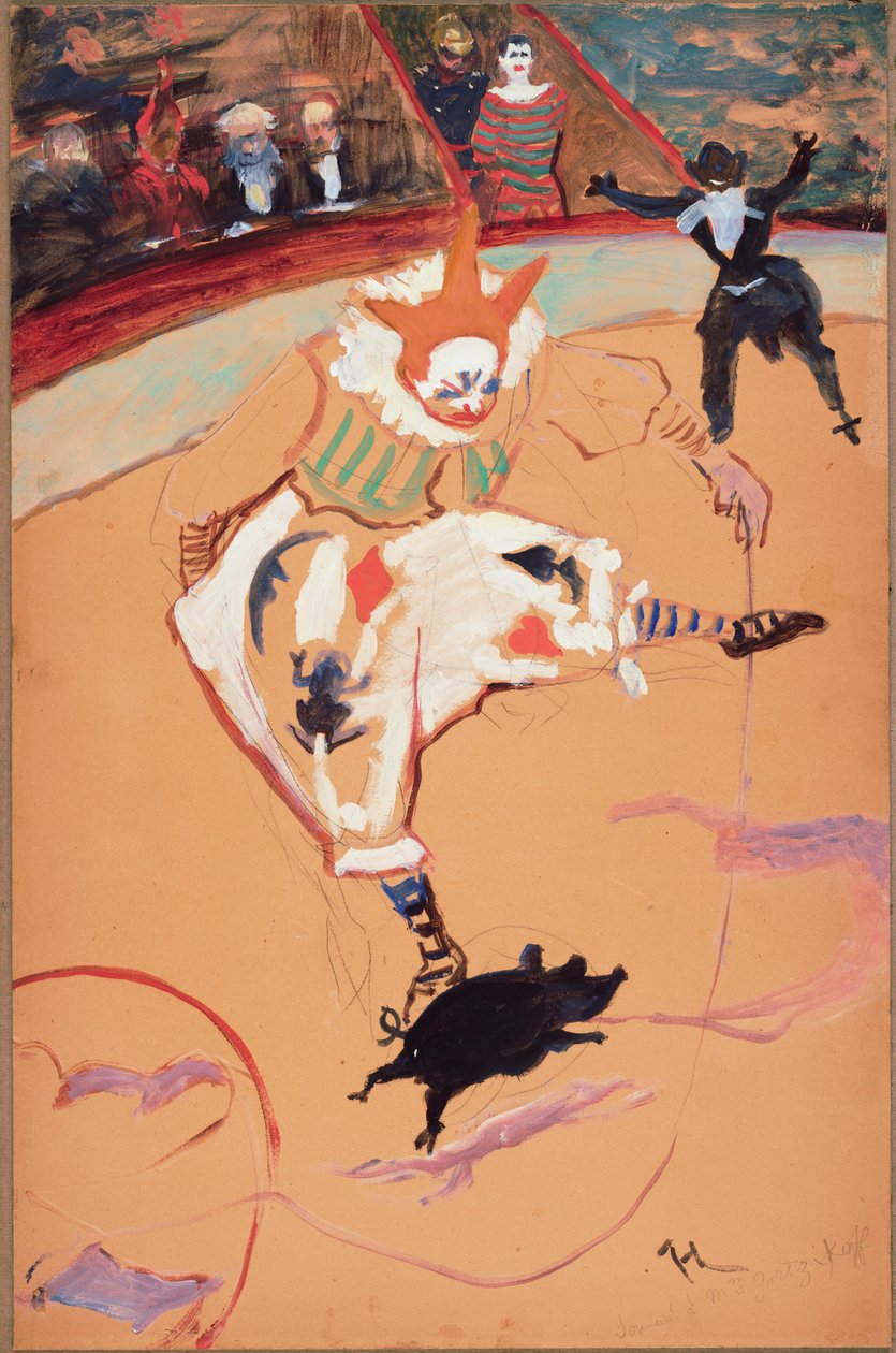 At the Circus Fernando: Medrano with a Piglet by Henri de Toulouse-Lautrec