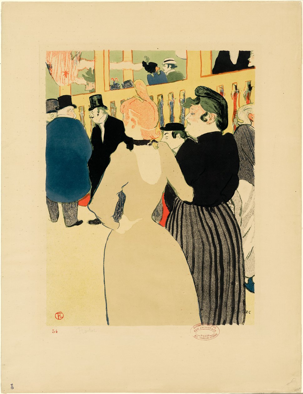 At the Moulin Rouge, La Goulue and Her Sister by Henri de Toulouse-Lautrec