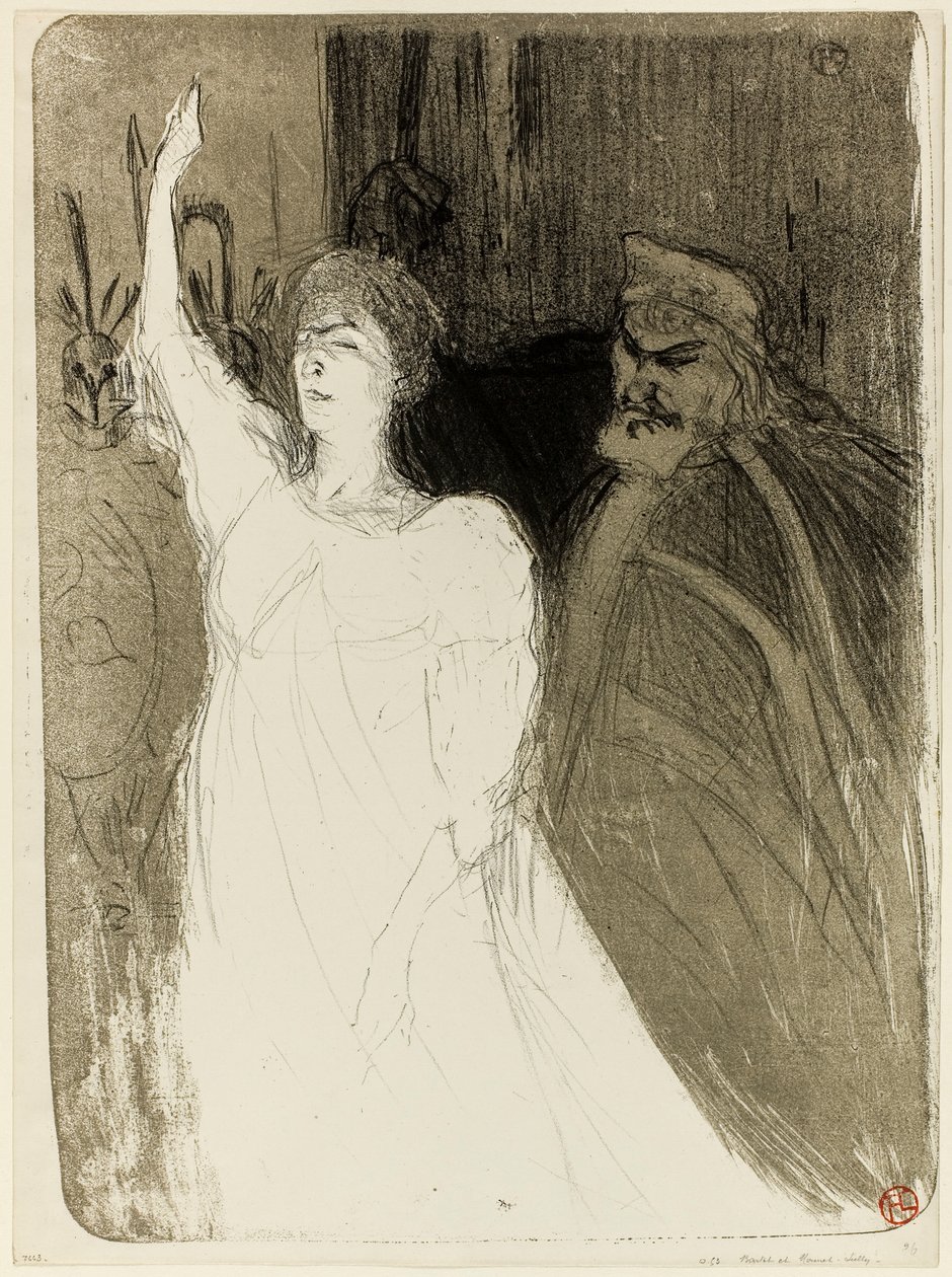 Bartet and Mounet-Sully, in Antigone by Henri de Toulouse-Lautrec