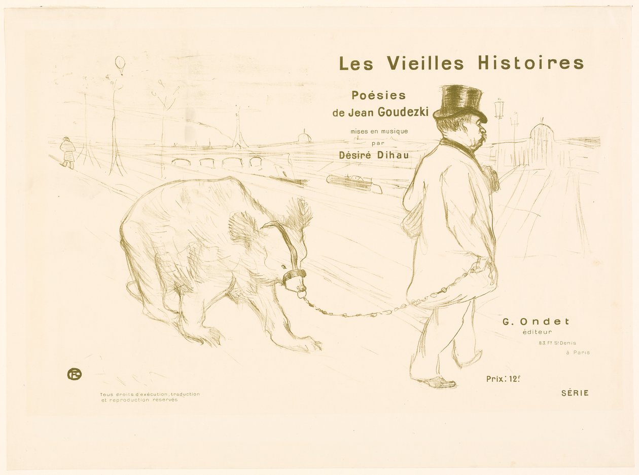 Cover and Frontispiece to Les Vieilles Histoires by Henri de Toulouse-Lautrec