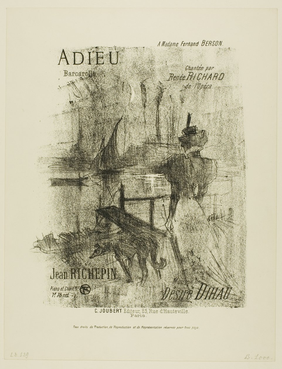 Farewell, from Mélodies de Désiré Dihau by Henri de Toulouse-Lautrec