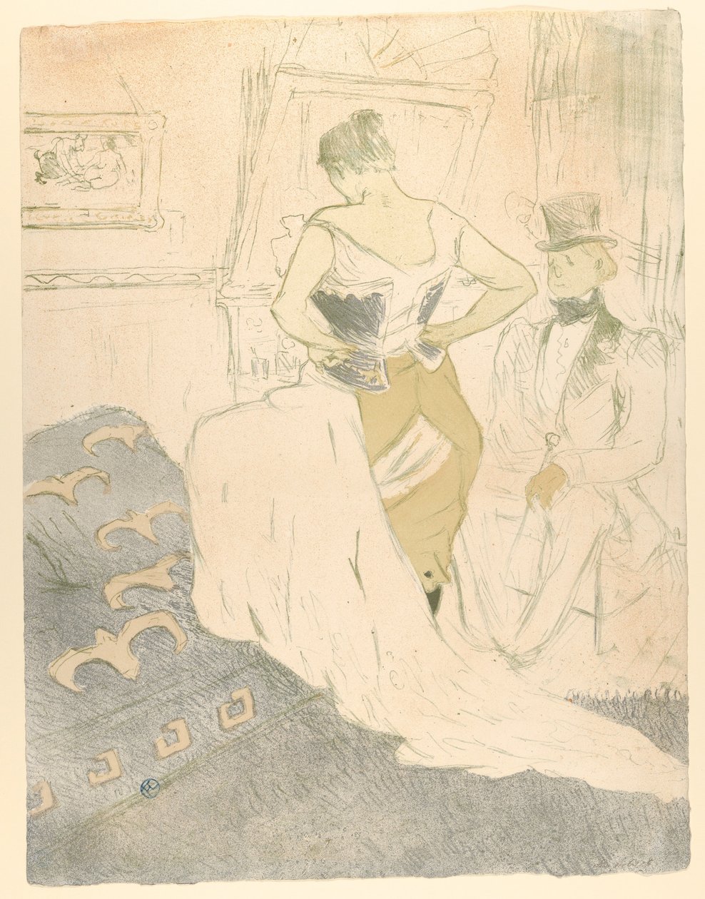 Fastening a Corset, from "Elles" by Henri de Toulouse-Lautrec