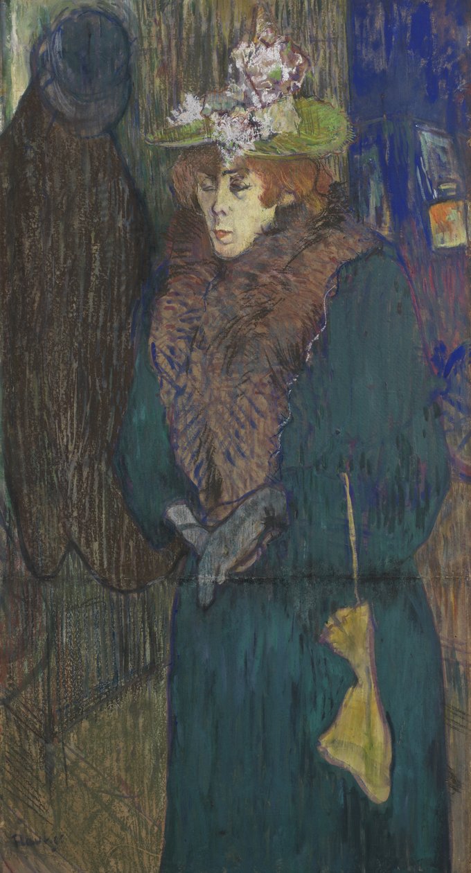 Jane Avril in the Entrance to the Moulin Rouge, c.1892 by Henri de Toulouse Lautrec