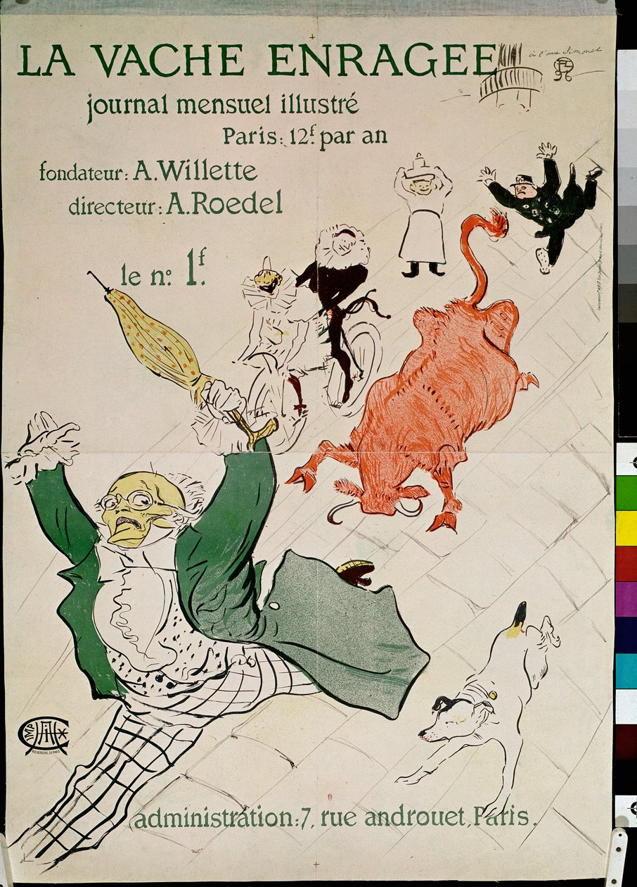 The Enraged Cow, Journal mensuel illustre by Henri de Toulouse Lautrec