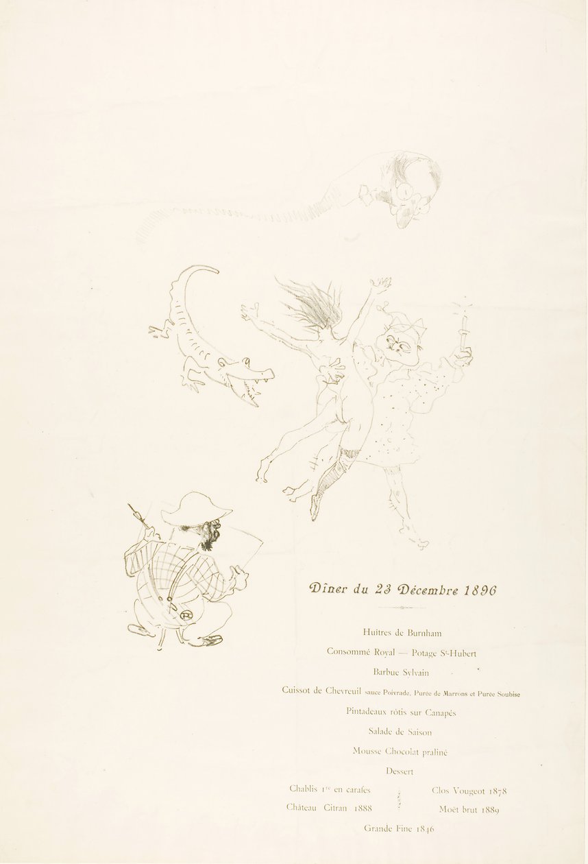 The Crocodile, Menu by Henri de Toulouse-Lautrec