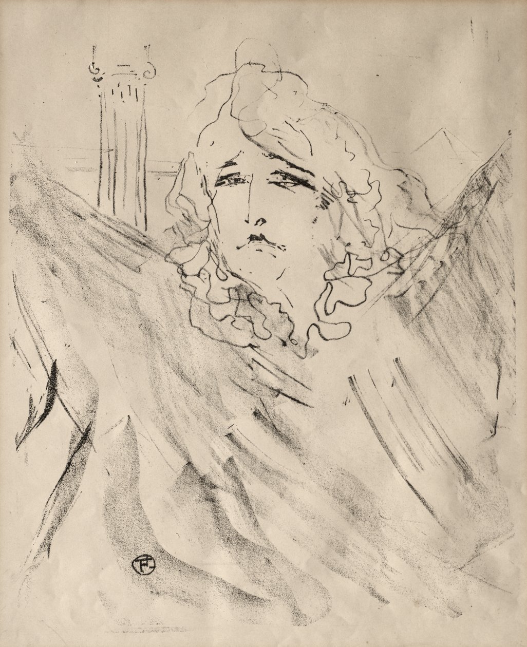 Portraits of Actors and Actresses: Thirteen Lithographs: Sarah Bernhardt by Henri de Toulouse-Lautrec