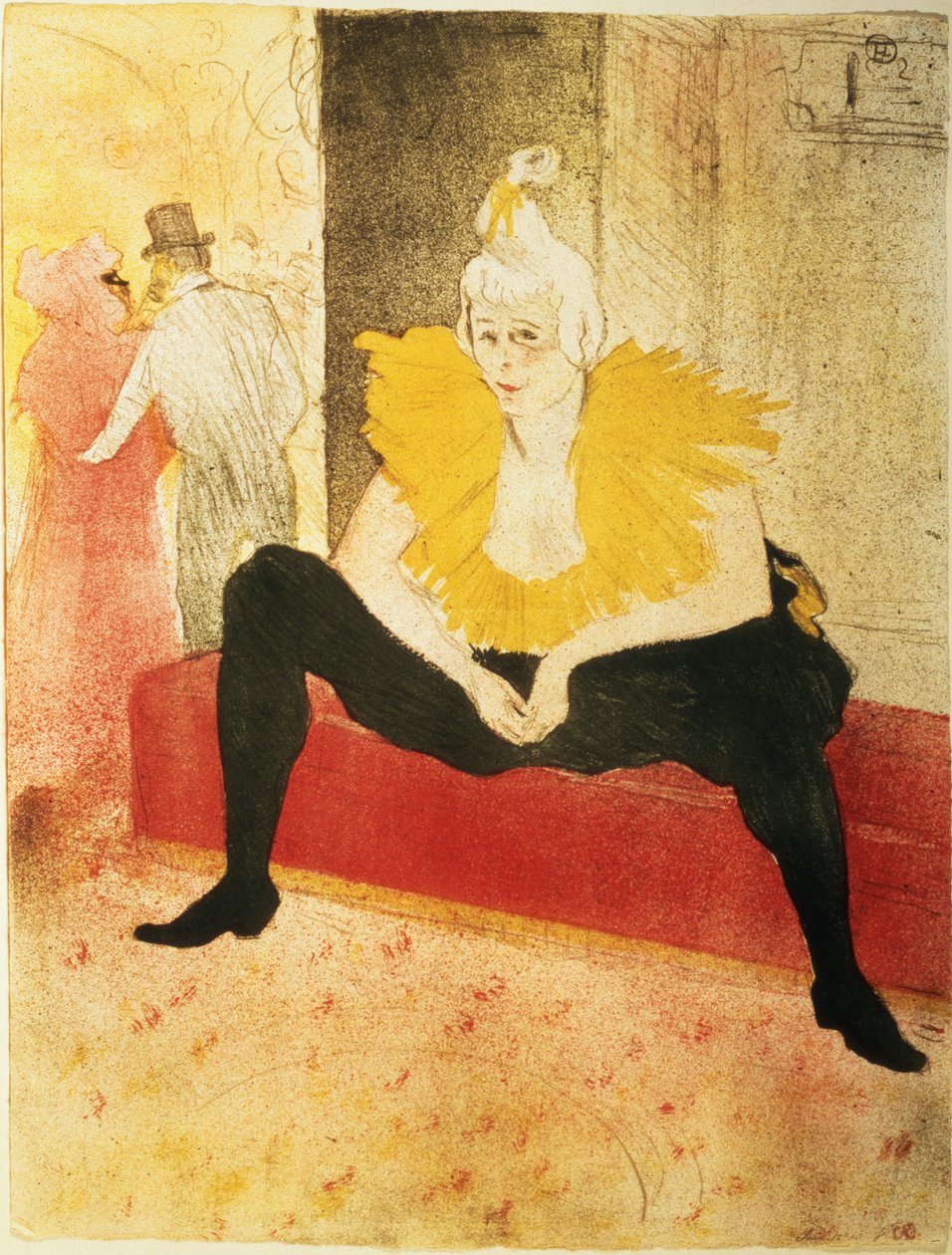 Seated Female Clown, Mlle. Cha-U-Kao by Henri de Toulouse Lautrec