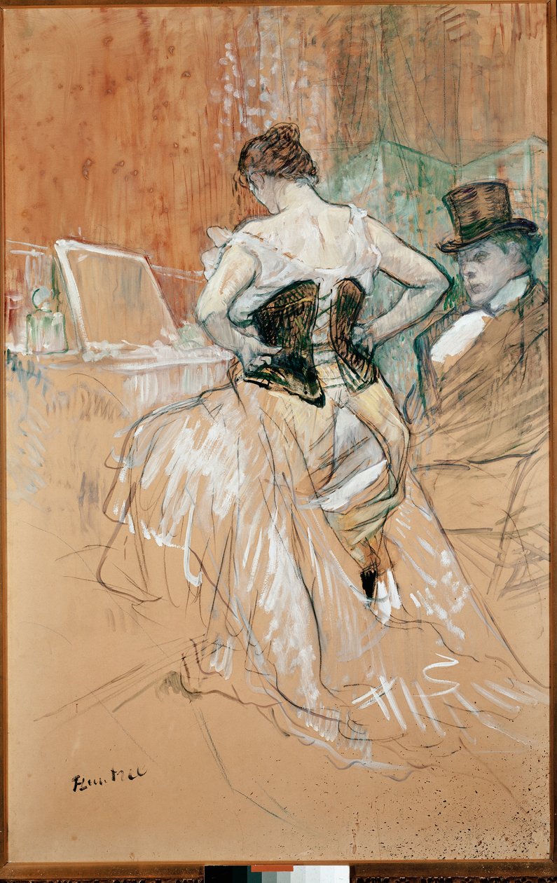 Woman in Corset by Henri de Toulouse Lautrec