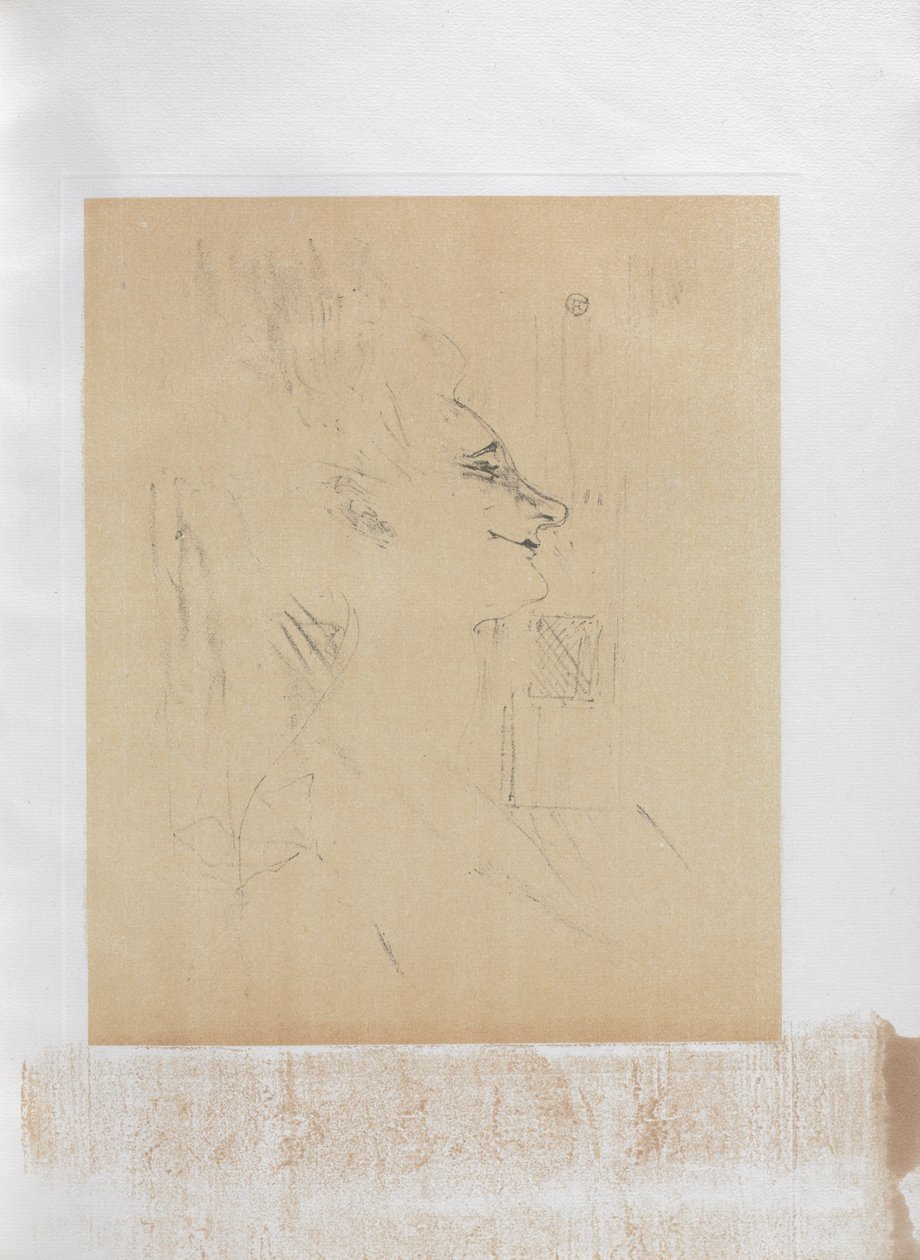 Yvette Guilbert-English Series: Drunkard by Henri de Toulouse-Lautrec