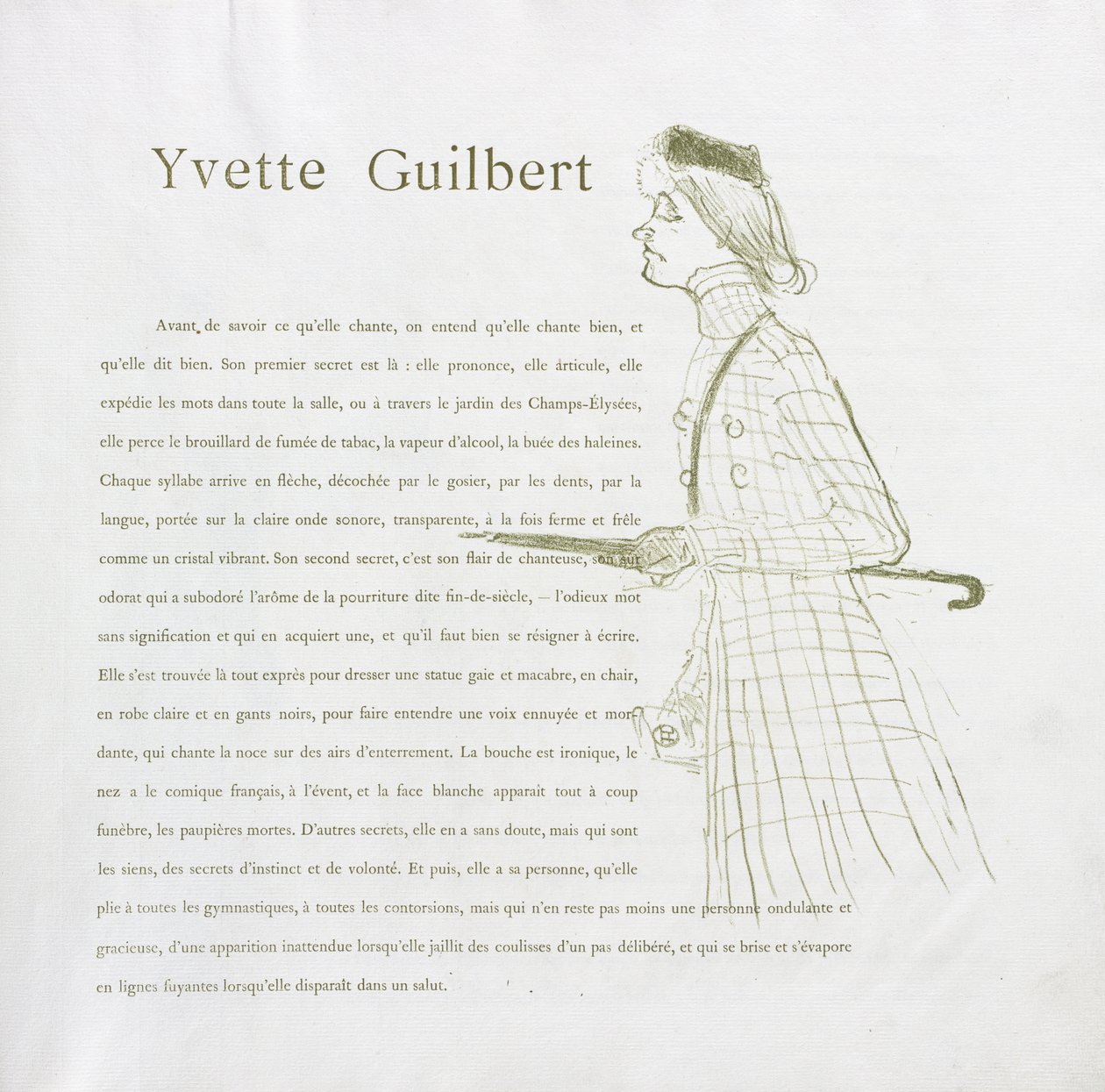 Yvette Guilbert - French Series: No. 1 by Henri de Toulouse-Lautrec