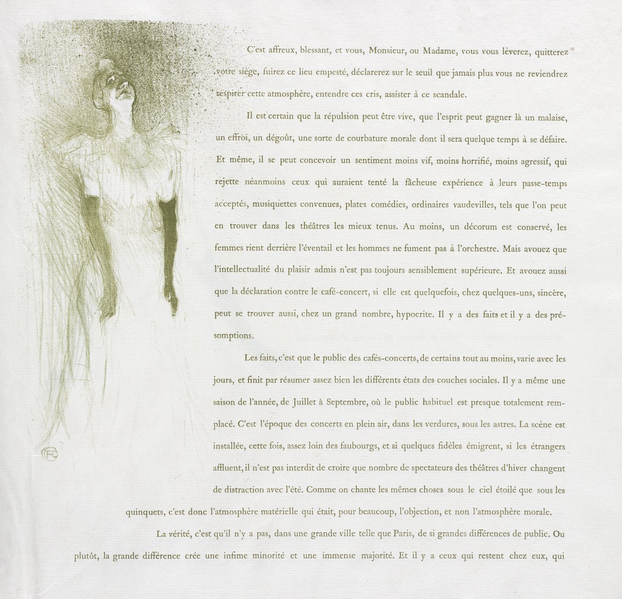 Yvette Guilbert - French Series: No. 3 by Henri de Toulouse-Lautrec
