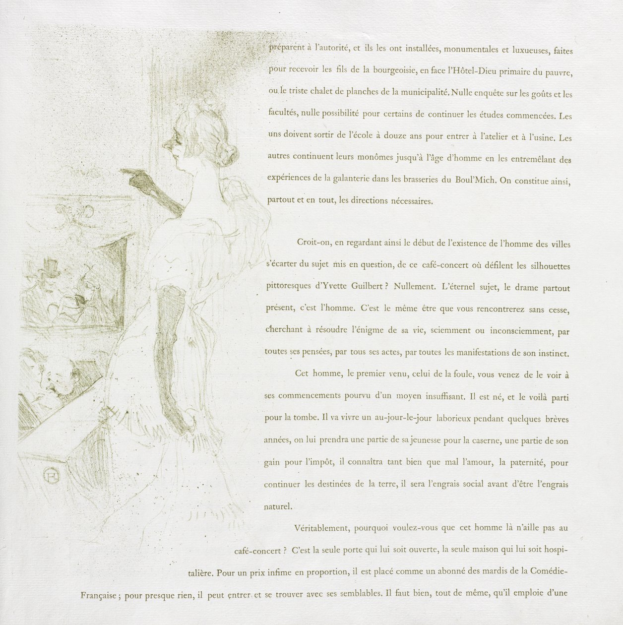 Yvette Guilbert - French Series: No. 6 by Henri de Toulouse-Lautrec