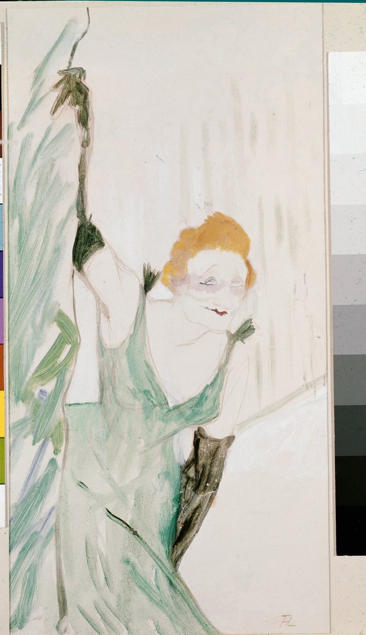 Yvette Guilbert greeting the audience by Henri de Toulouse Lautrec