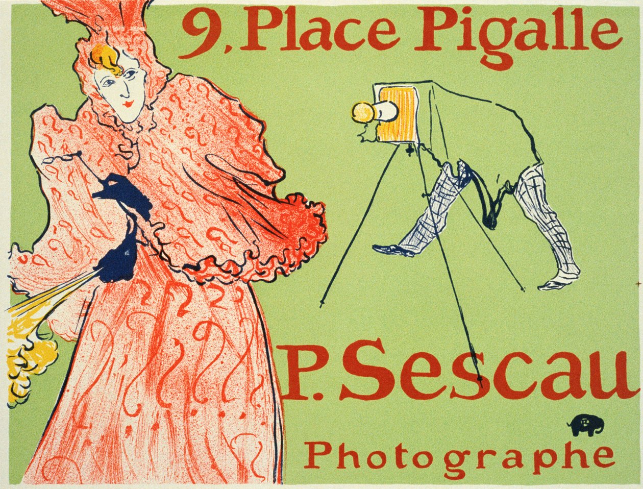 9, Place Pigalle, P. Sescau Photographer Poster by Henri de Toulouse Lautrec