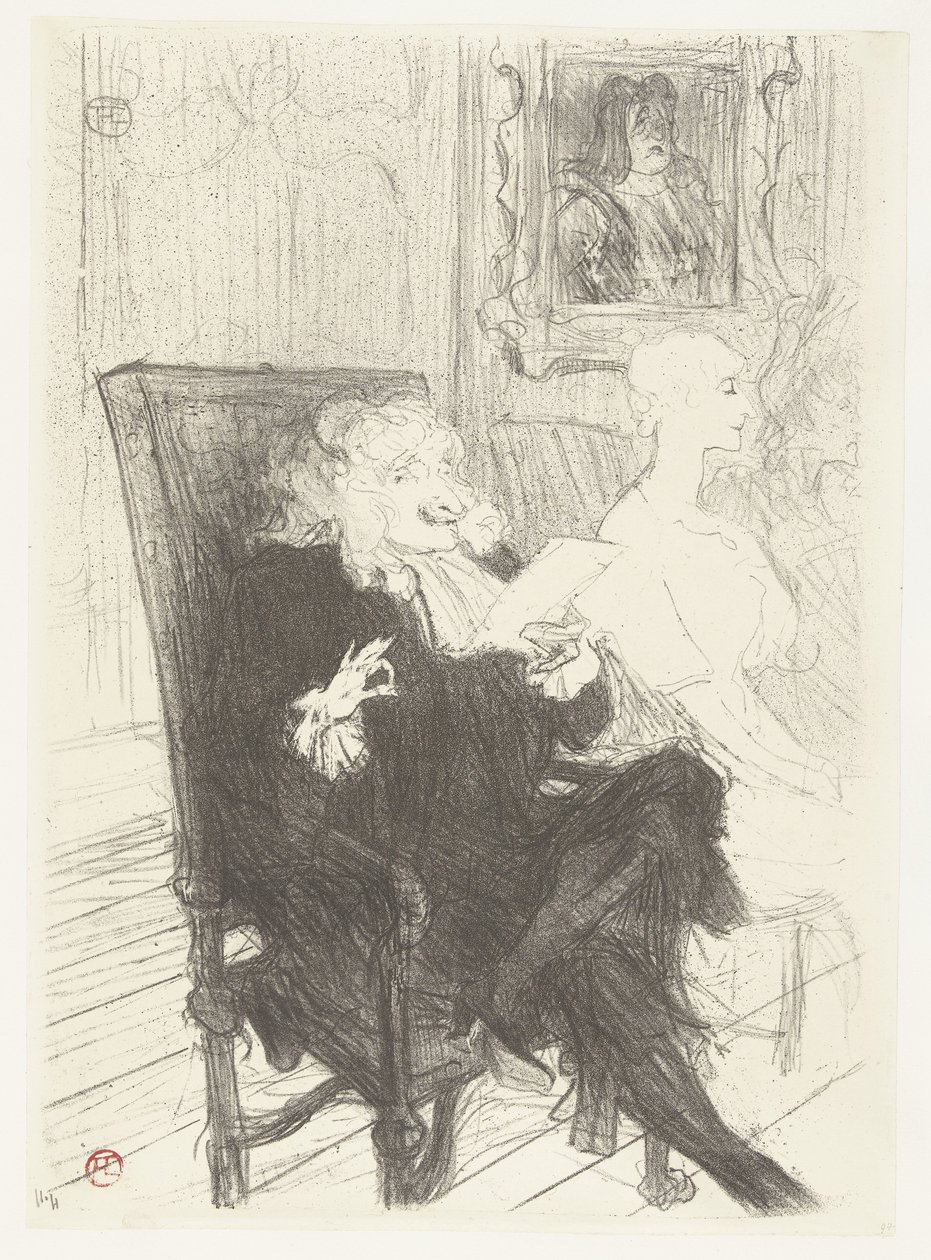Actors Jules Charles Truffier and Marguerite Moreno in the Play Les Femmes Savantes by Henri de Toulouse Lautrec