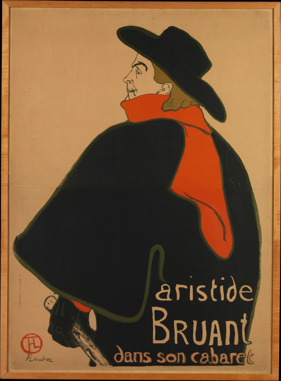 Aristide Bruant, at His Cabaret, 1893 by Henri de Toulouse Lautrec