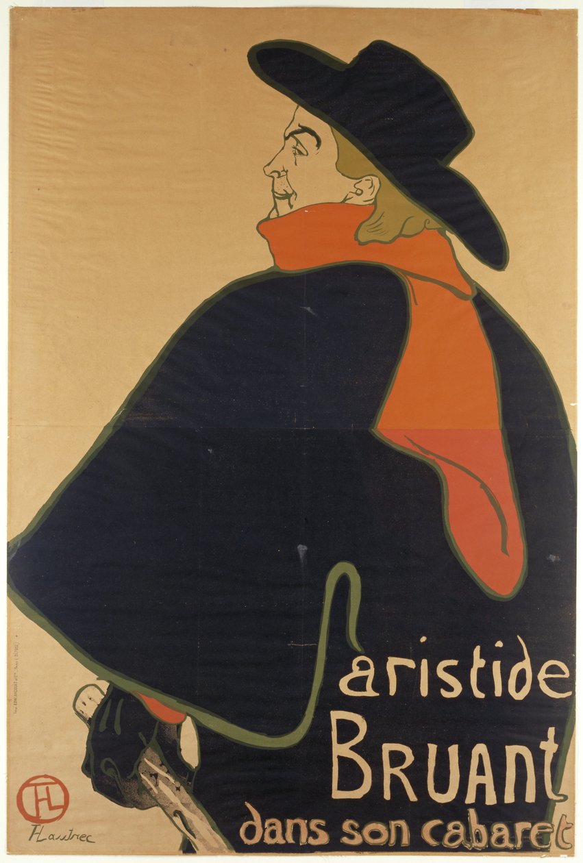 Aristide Bruant in His Cabaret, 1893 by Henri de Toulouse Lautrec