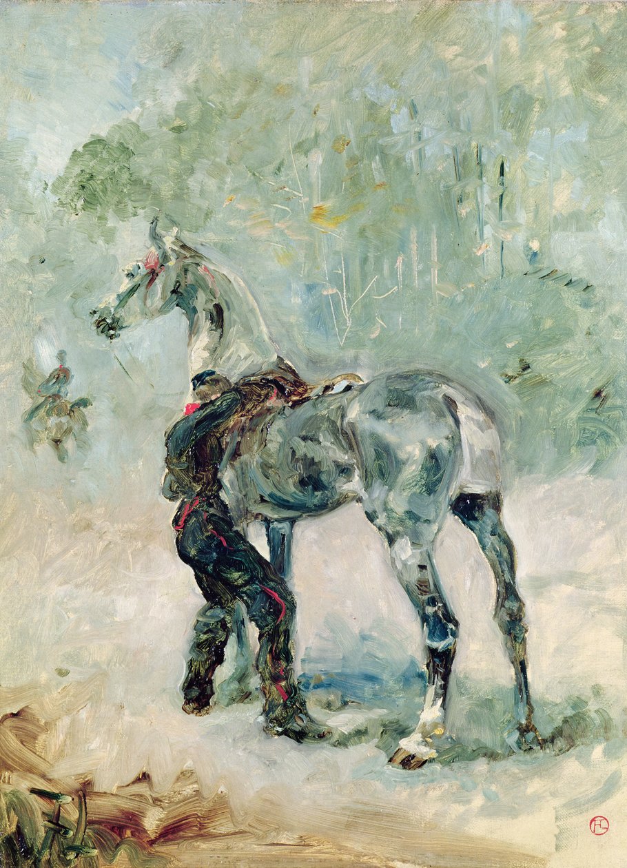 Artilleryman Saddling his Horse by Henri de Toulouse Lautrec