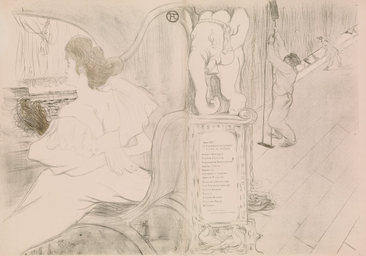 At the Curtain by Henri de Toulouse Lautrec