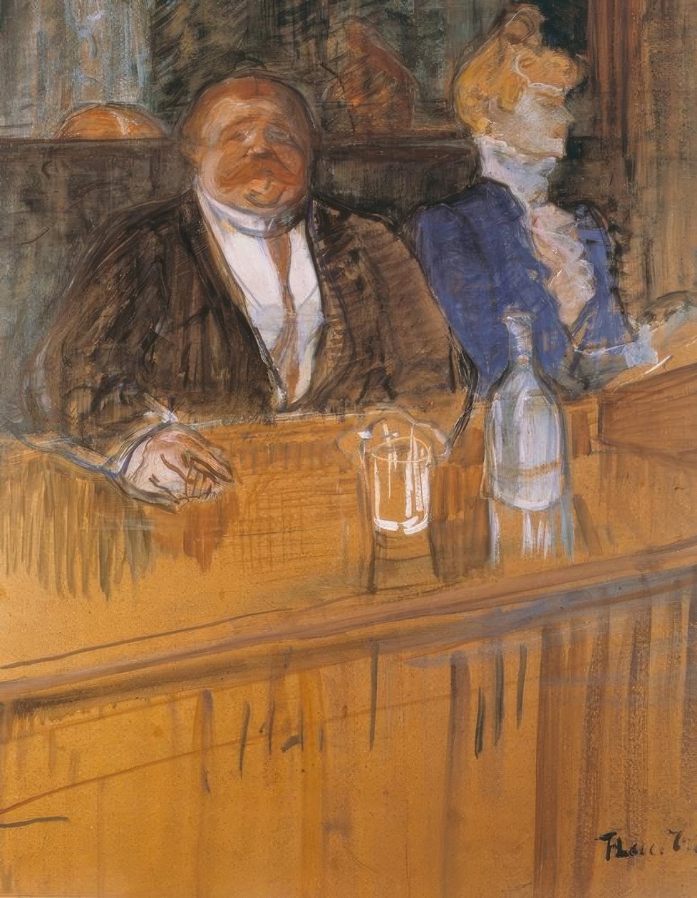At the Café: The Consumer and the Chlorotic Cashier by Henri de Toulouse Lautrec
