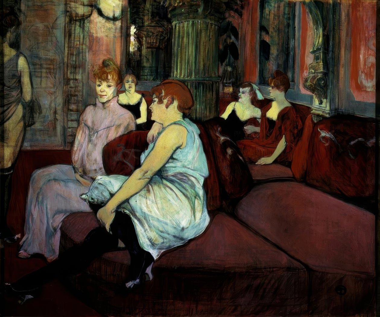 At the Salon of the Rue des Moulins by Henri de Toulouse Lautrec