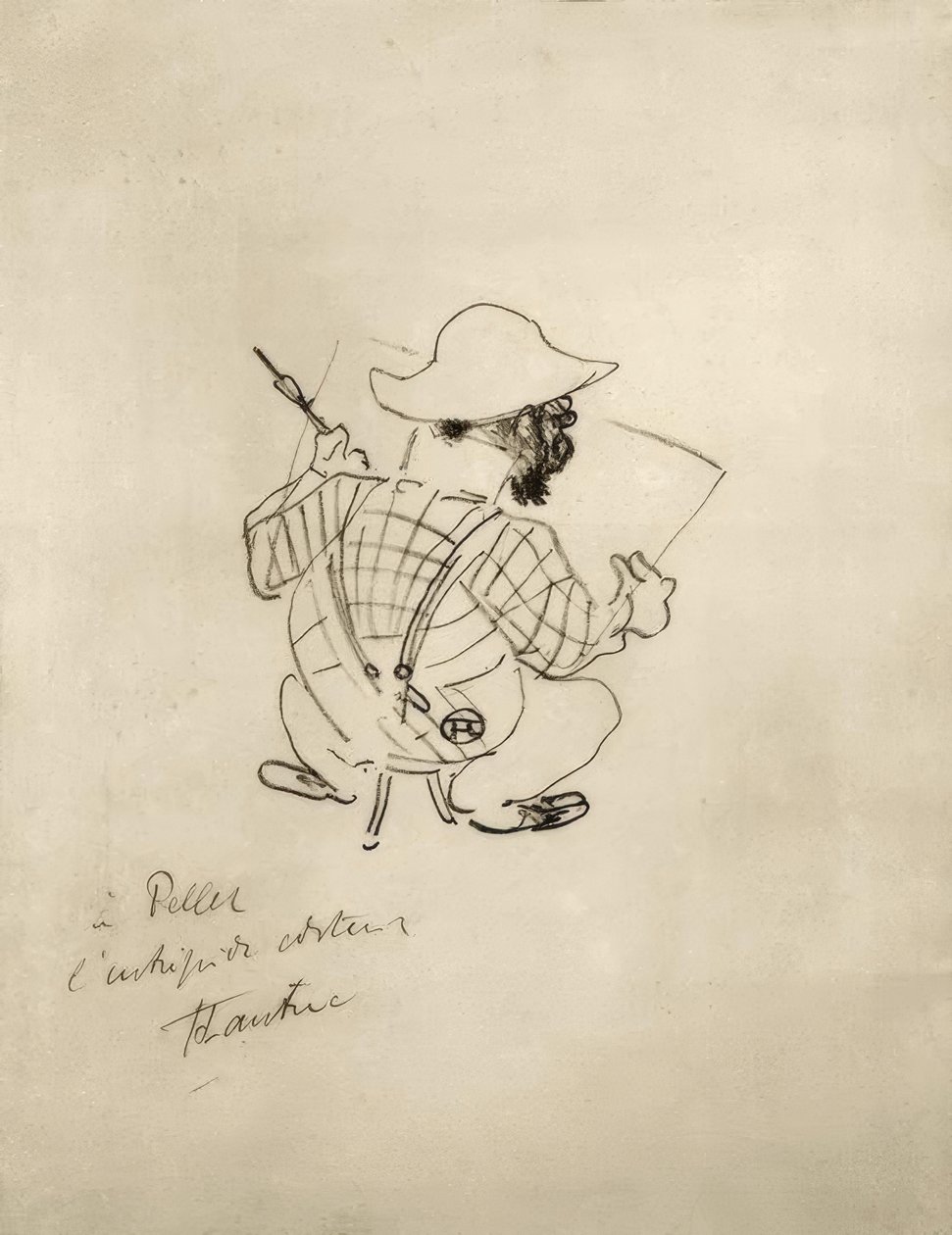Caricature Self-Portrait by Henri de Toulouse Lautrec
