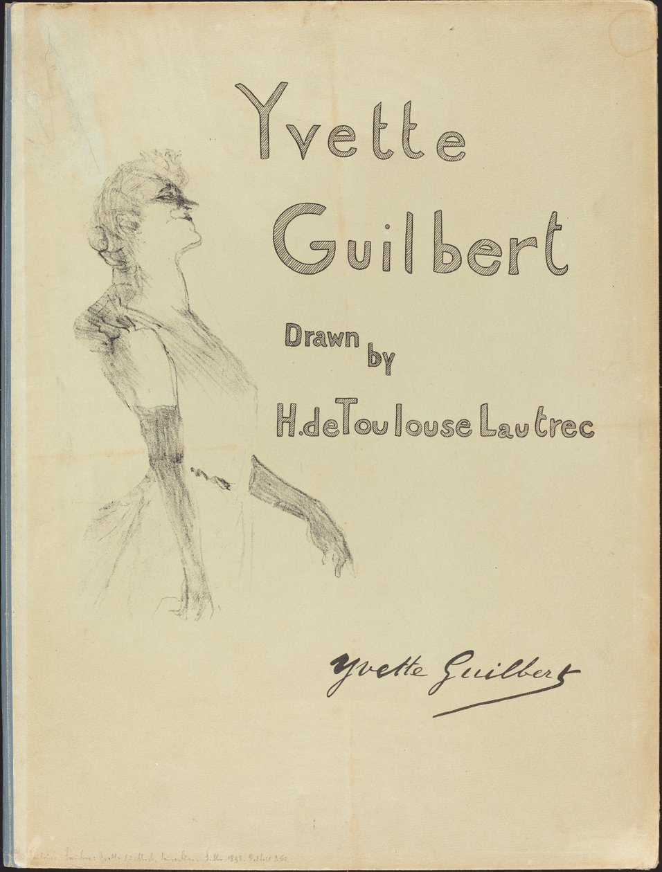 Cover, Yvette Guilbert by Henri de Toulouse Lautrec