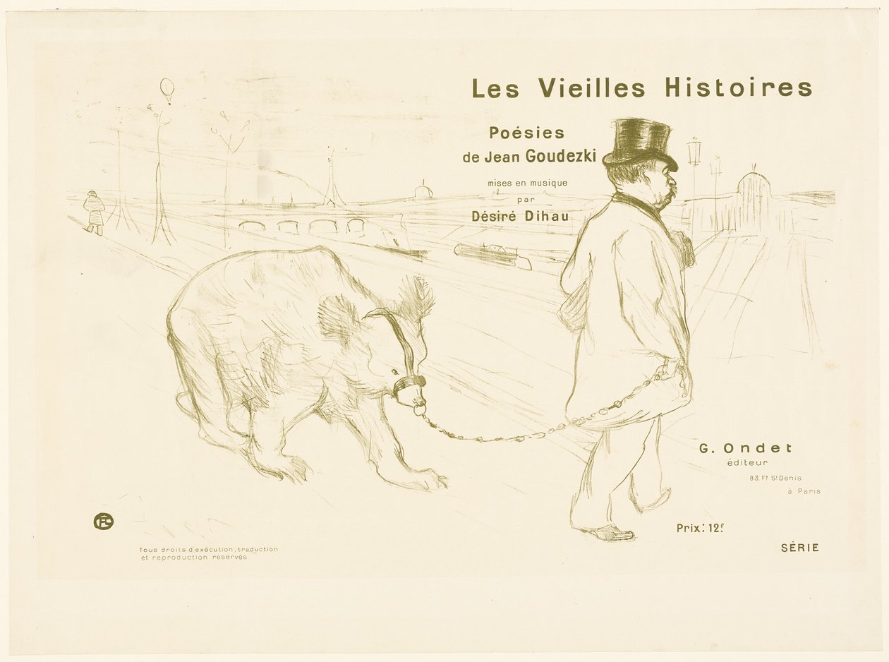 Cover and Frontispiece to Les Vieilles Histoires by Henri de Toulouse Lautrec