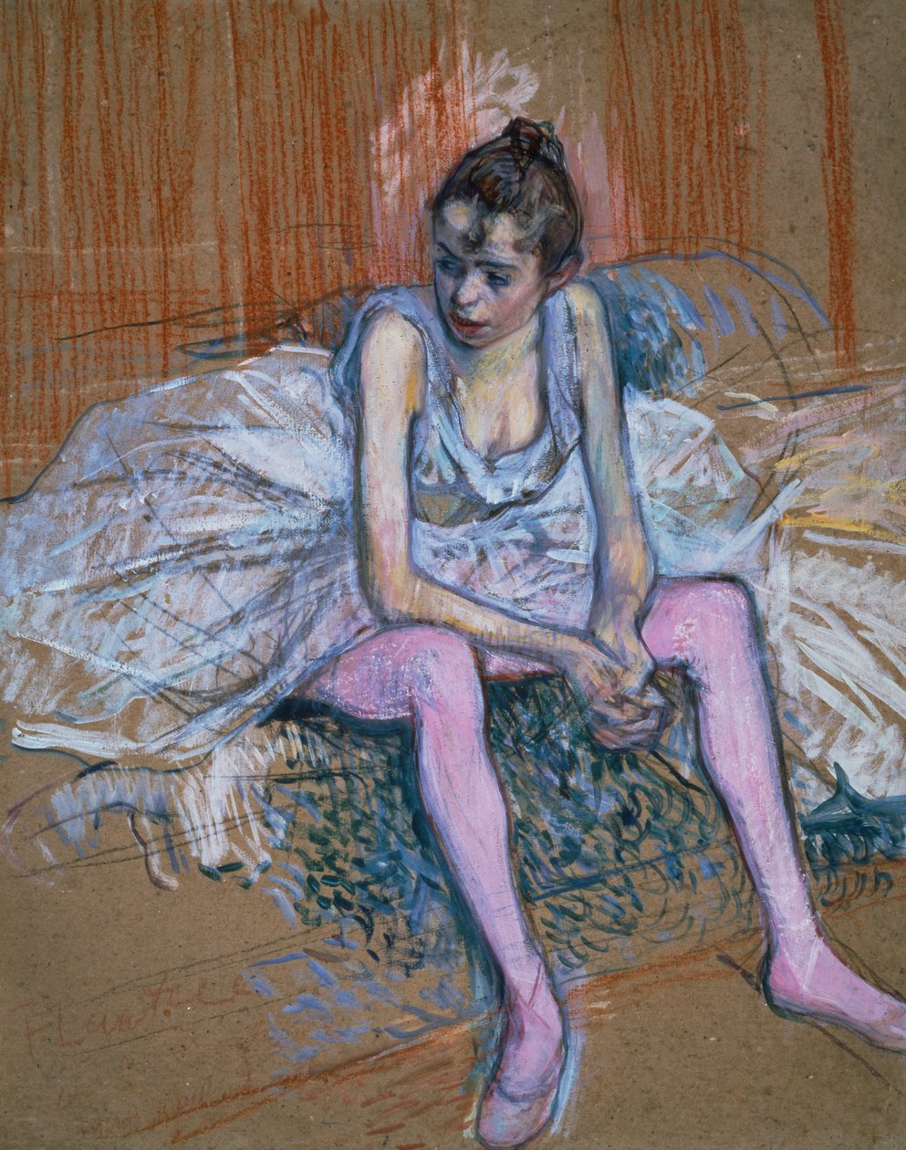 Dancer with Pink Stockings by Henri de Toulouse Lautrec