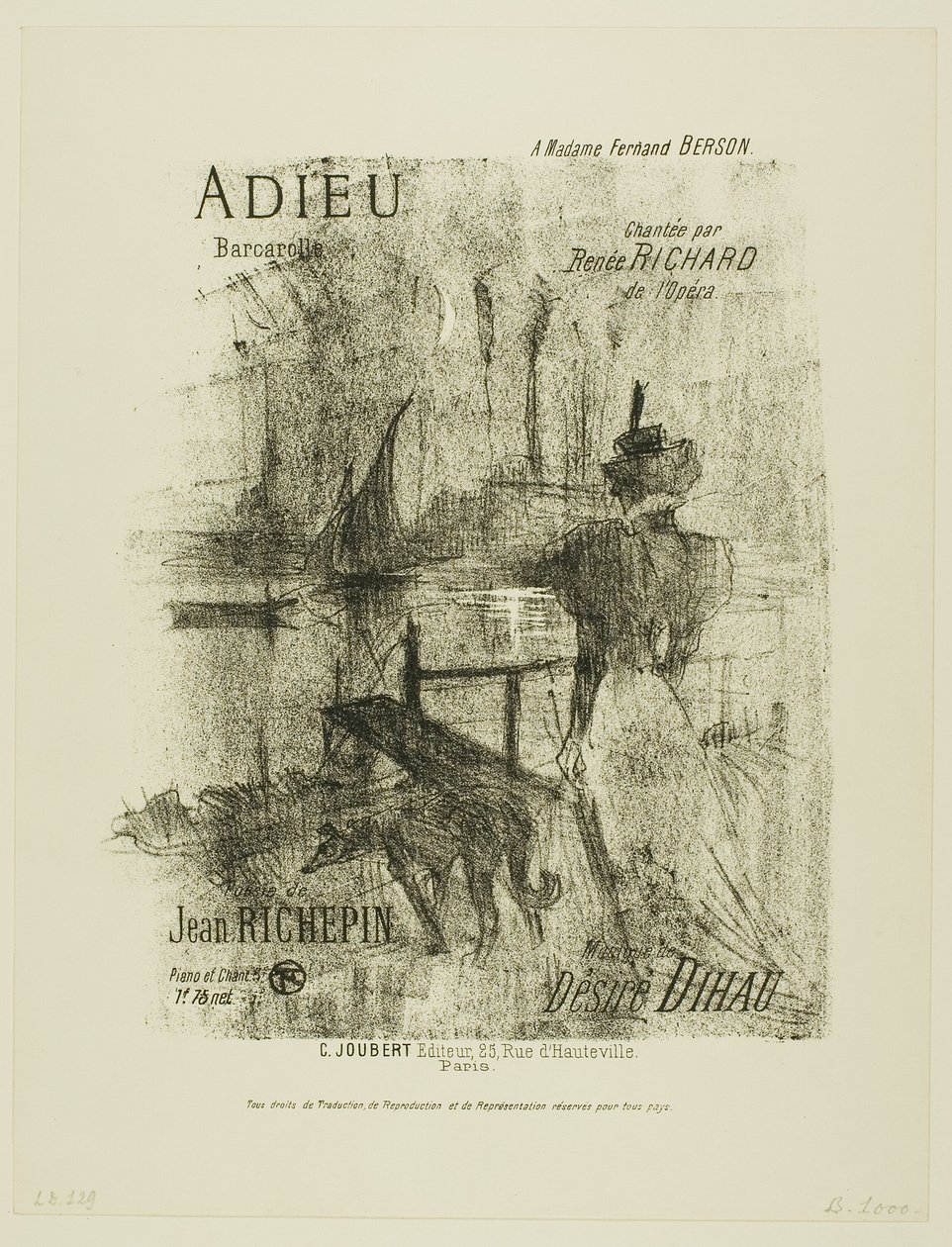 Farewell, from Mélodies de Désiré Dihau by Henri de Toulouse Lautrec