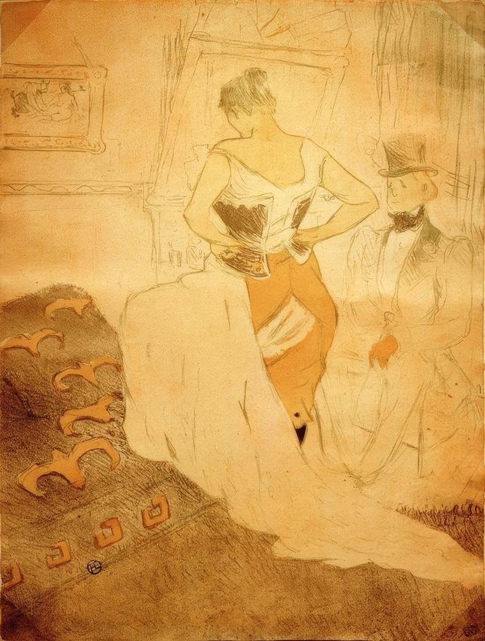 Woman in Corset, Conquest of Passage by Henri de Toulouse Lautrec