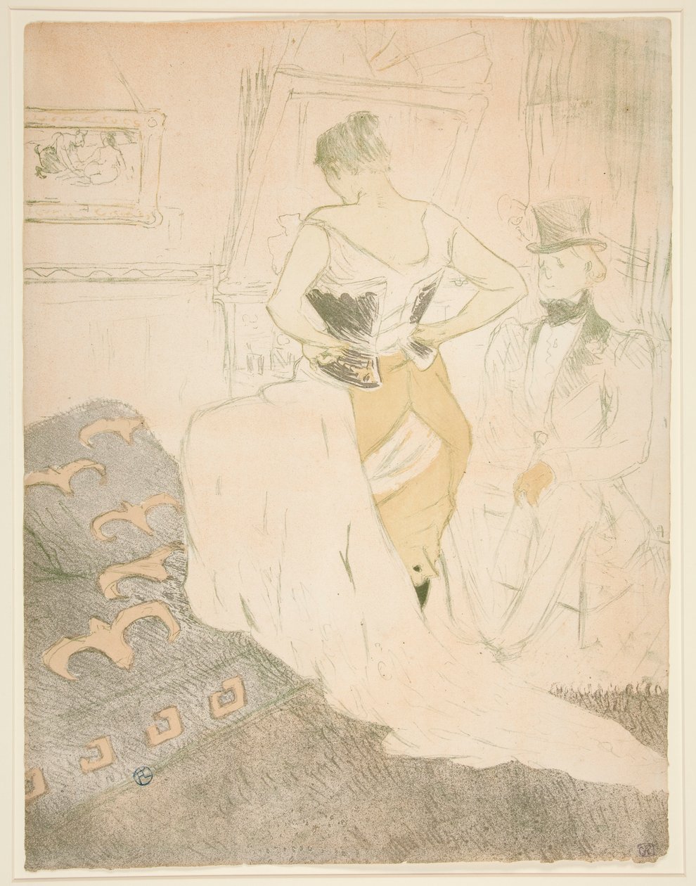 Woman Fastening a Corset, Passing Conquest, from the series Elles by Henri de Toulouse Lautrec