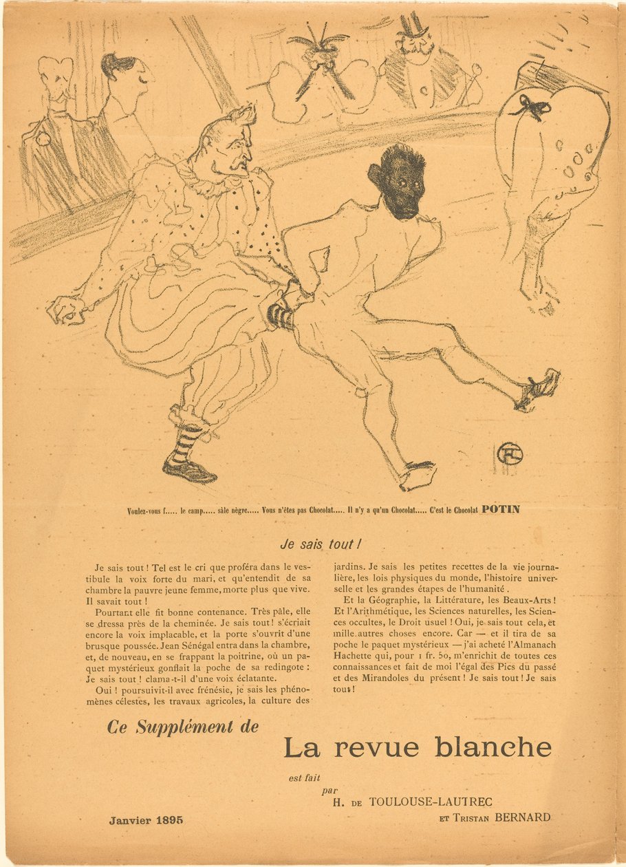 Footit and Chocolat (left recto) by Henri de Toulouse Lautrec