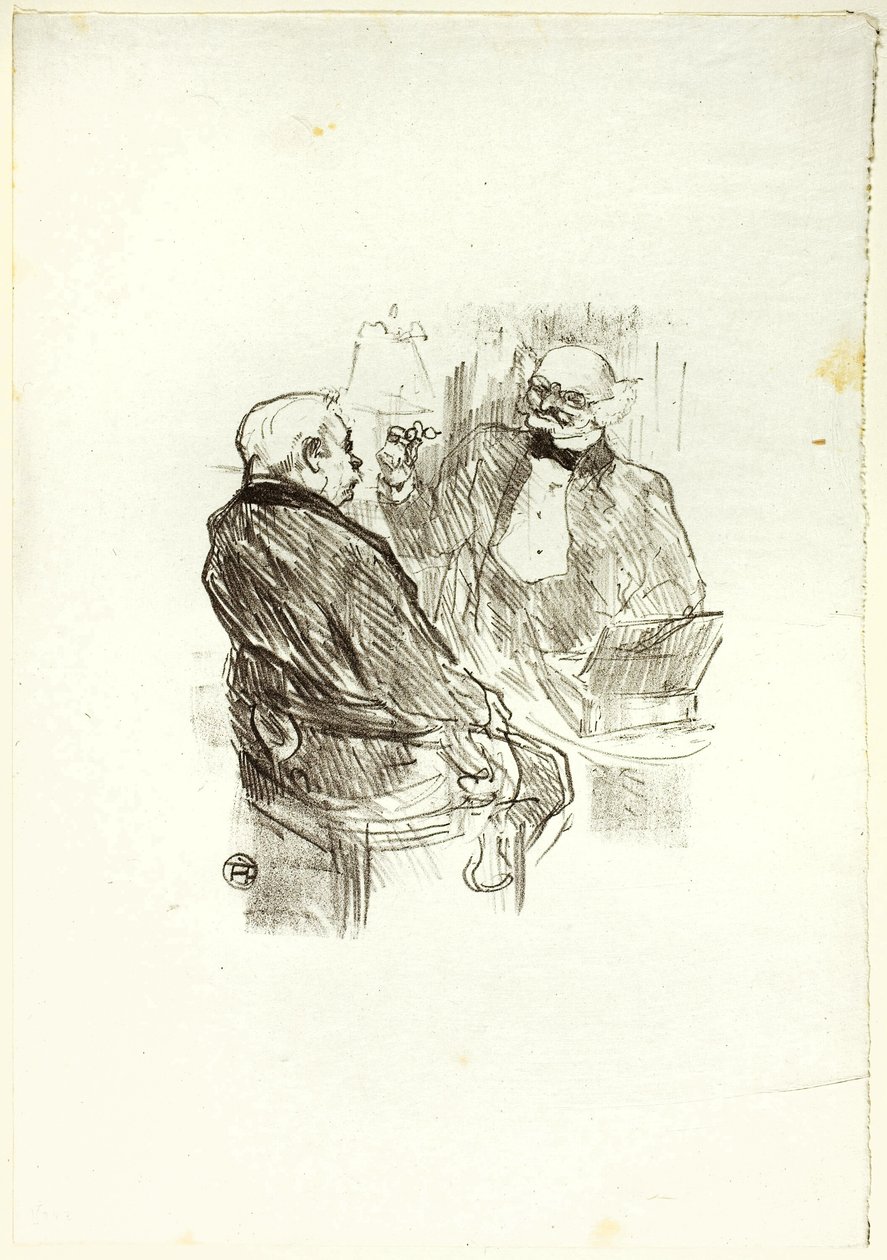 Georges Clemenceau and the Optometrist, Mayer, from Au Pied du Sinaï by Henri de Toulouse Lautrec