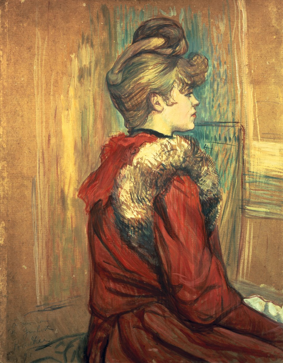 Girl with a Fur Stole, Mademoiselle Jeanne Fontaine, 1891 by Henri de Toulouse Lautrec