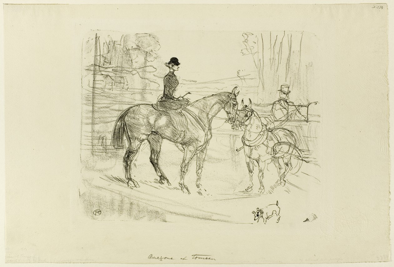 Horsewoman and Cart by Henri de Toulouse Lautrec