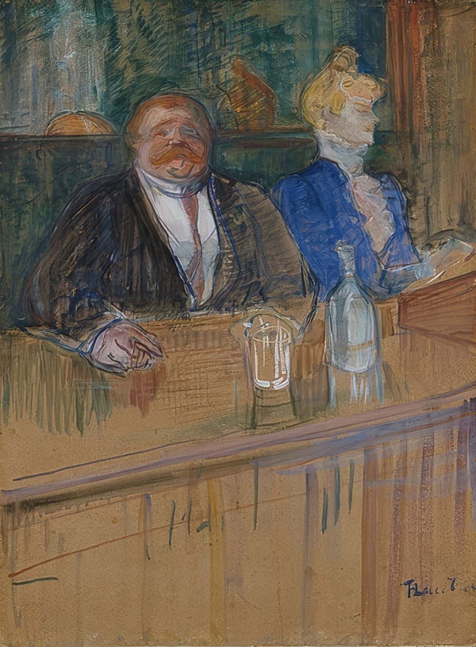 In the Café. The Patron and the Anemic Cashier. 1898 by Henri de Toulouse Lautrec