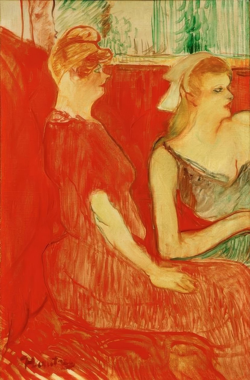 In the Salon of Rue des Moulins by Henri de Toulouse Lautrec